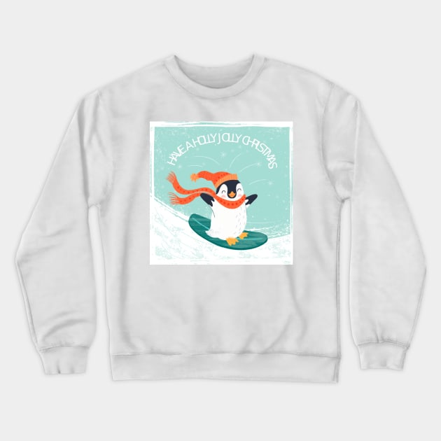 Christmas Penguin Crewneck Sweatshirt by SJAdventures